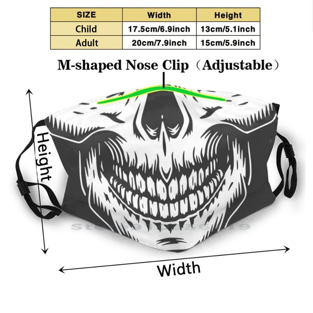Изображение товара: Военный Череп с беретом рот дизайн Пылезащитный фильтр смываемая маска для лица дети Военный Череп труп страшный смерти берет шляпа