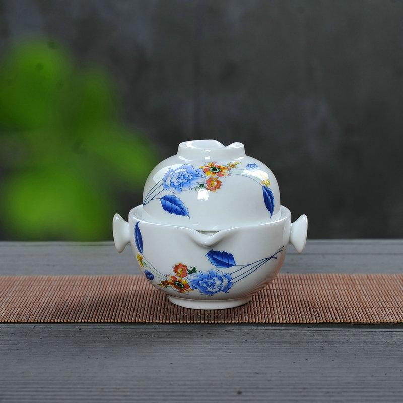 Изображение товара: Портативный дорожный чайный набор, керамическая чашка шоппер, один горшок, один личный чайник