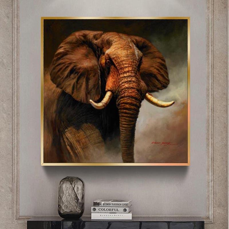 Изображение товара: Классическая плакаты слона и принты, анриканский слон, Настенная картина на холсте, животные, картины на холсте для украшения стен дома