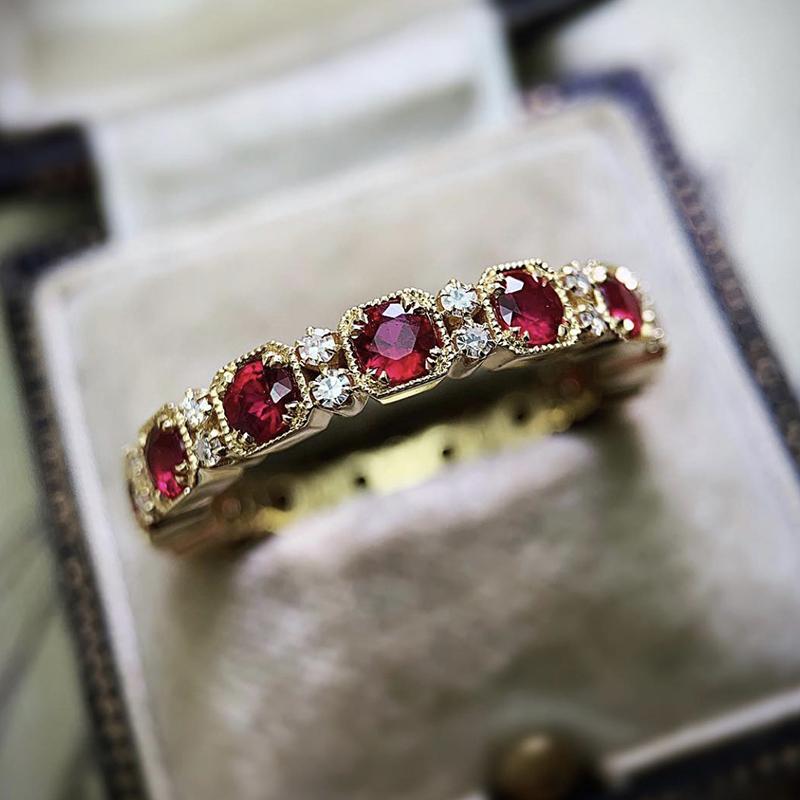 Изображение товара: Винтажное позолоченное кольцо в этническом стиле, ретро кольца с микро фианитами для женщин, панк готический вечерние модные ювелирные изделия, подарок N3C344