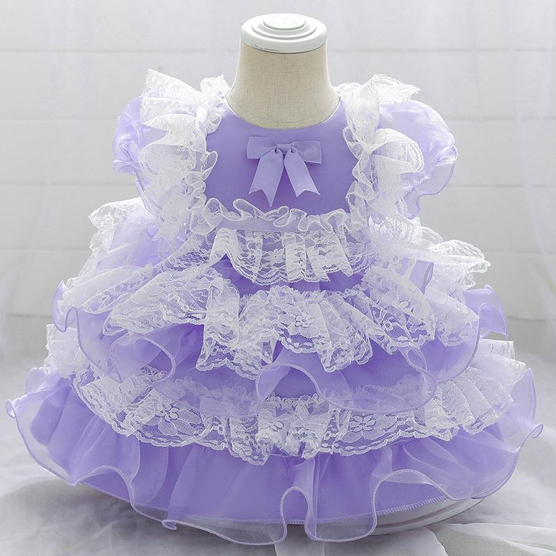 Изображение товара: Крестильное платье для маленьких девочек; Детская одежда принцессы для маленьких девочек; Вечерние платья на свадьбу для детей 1 года; Платье для дня рождения