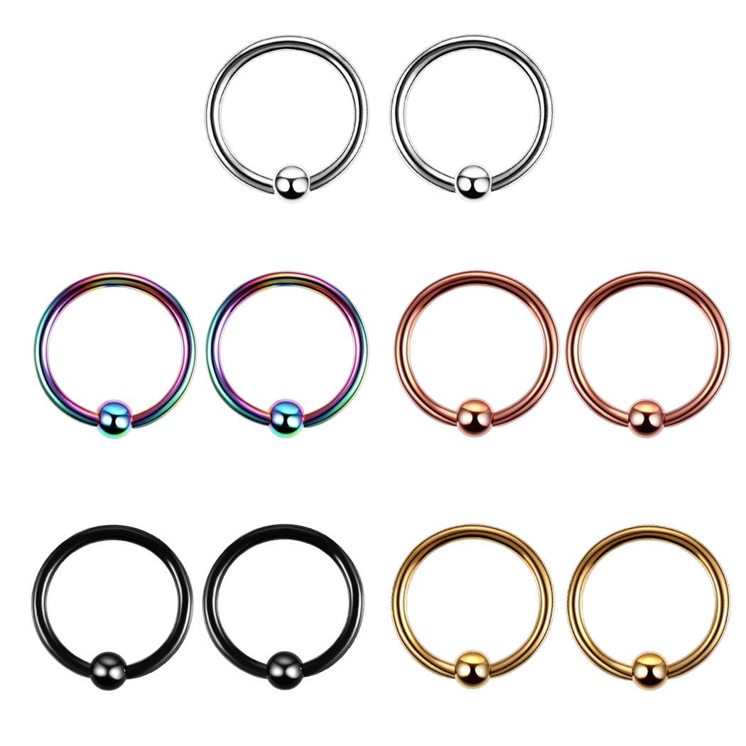 Изображение товара: 5Pcs Latest Fashion Nose Ring Ring Clamp Ball BCR Multipurpose Ring Eyebrow Lip Ring Body Piercing Jewelry
