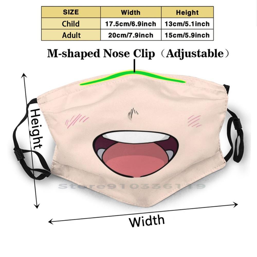 Изображение товара: Многоразовая маска для лица с аниме-улыбкой и фильтрами, для детей