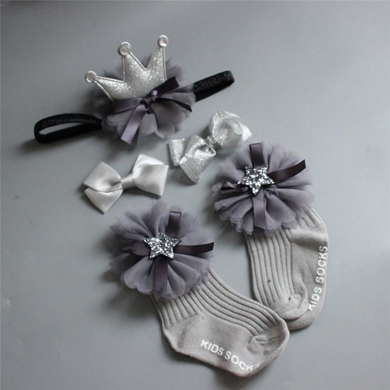 Изображение товара: 4 шт./компл., носки-пачки с оборками и кружевом для новорожденных, 0-24 м
