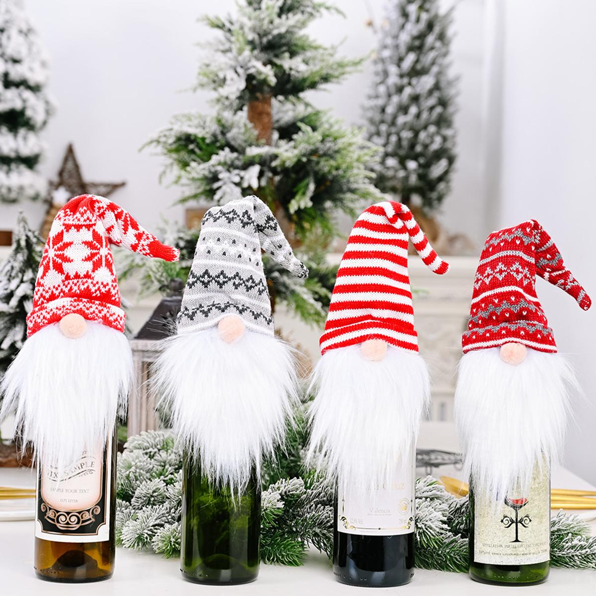 Изображение товара: Рождественский чехол для винной бутылки, Рождественский Декор для домашнего стола 2021, Рождественское украшение, подарок на Новый год 2022