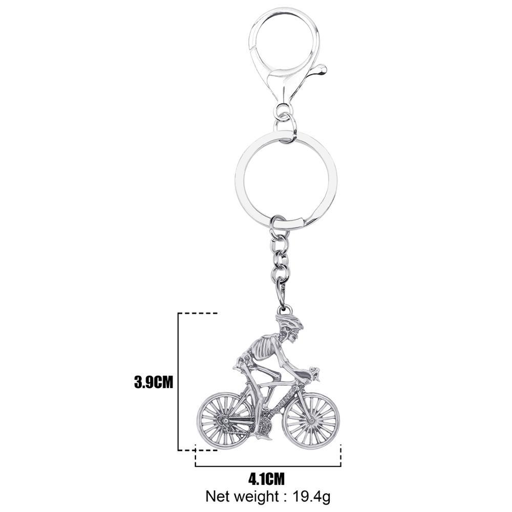 Изображение товара: Bonsny Хэллоуин антикварные позолоченные велосипедные брелки с черепом брелок «скелет» ювелирные изделия для женщин мужчин детей модные подарки подвески для автомобиля