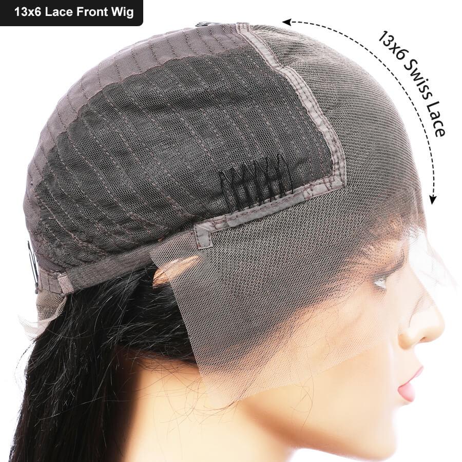 Изображение товара: 13x6, парик на сетке спереди, прямые бразильские волосы на сетке спереди, искусственные волосы, 100% Реми, парик с предварительно выщипанной линией волос