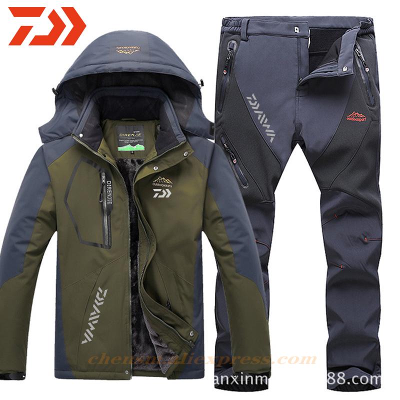 Изображение товара: Daiwa Clothing for Fishing Jacket Waterproof Windproof Warm Thick Pants Fishing Shirt Sports Fishing Suit Winter Fishing Wear