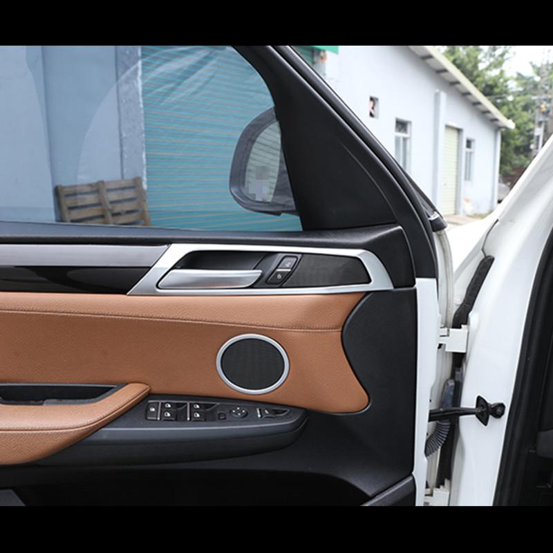 Изображение товара: Автомобильный Стайлинг, хромированная рамка для дверной ручки, декоративный чехол, наклейка, отделка для BMW X3 X4 F25 F26, аксессуары для внутренней дверной ручки
