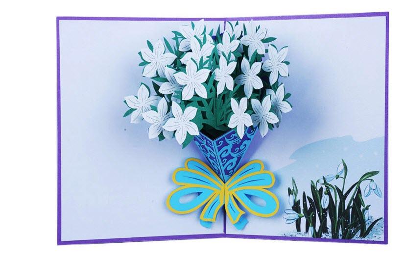 Изображение товара: Изысканный цветок, поздравительная открытка, бумажный цветок ручной работы для подарочной открытки