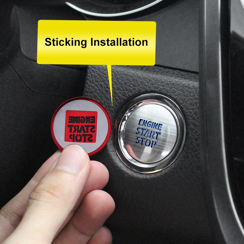 Изображение товара: Наклейка на кнопку старта и остановки двигателя QHCP, крышка переключателя зажигания, алюминиевый сплав для Toyota Avalon 2018 2019, аксессуары для интерьера