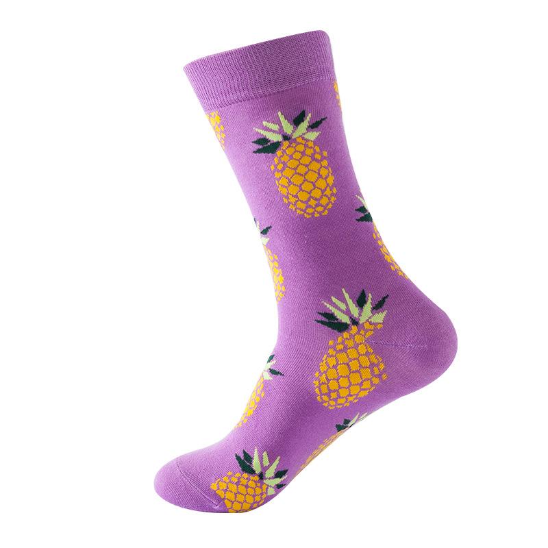 Изображение товара: Женские цветные хлопковые носки, веселые и забавные женские носки с яркими фруктами, милые носки, женские носки, модные длинные носки