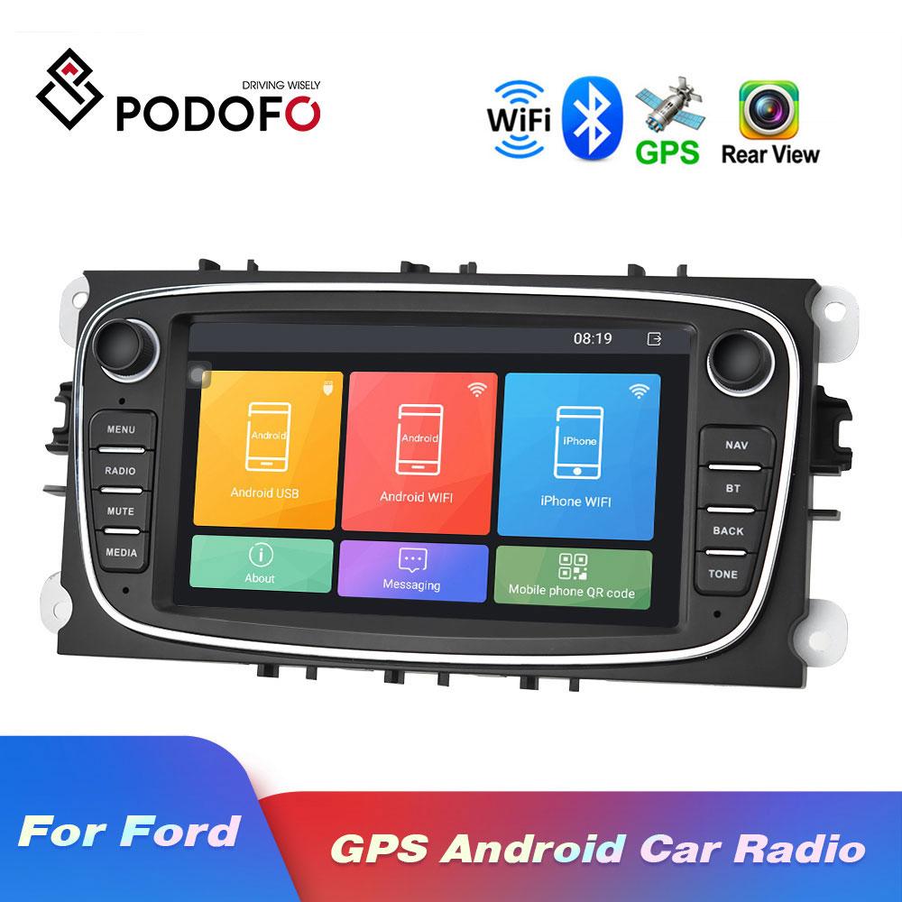 Изображение товара: Автомагнитола Podofo, 2 Din, Android 8,1, 7 дюймов, GPS, mp5-плеер, для Ford/Focus/S-Max/Mondeo 9/GalaxyC-Max