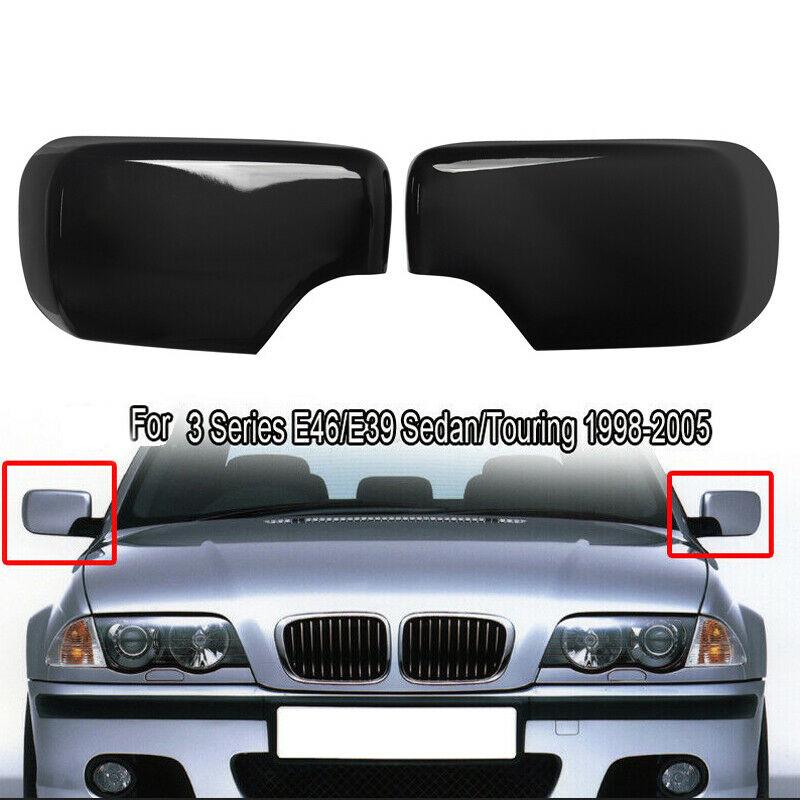 Изображение товара: Пара зеркал заднего вида крышки бокового зеркала для-BMW E46/E39 3/5 серии 1998-2005 глянец Черный 51168238375 51168238376
