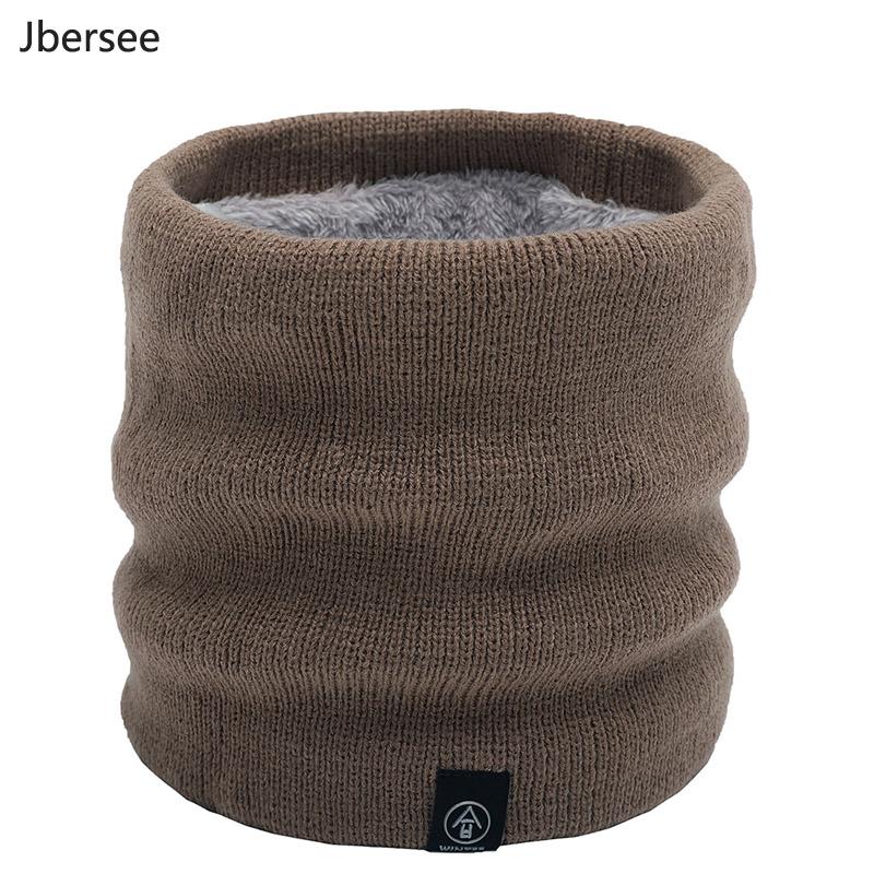 Изображение товара: Jbersee 2020 зимний шарф женский вязанный шарф с кольцом на шею шарфы из плотного меха и флиса теплые мужские спортивные шарфы