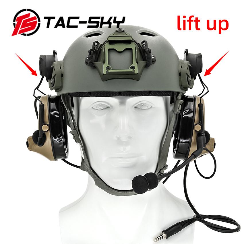Изображение товара: TAC-SKY Тактический шлем ARC Track Bracket Version Comtac II, силиконовая гарнитура, тактическая Защита слуха, Охотничья гарнитура DE