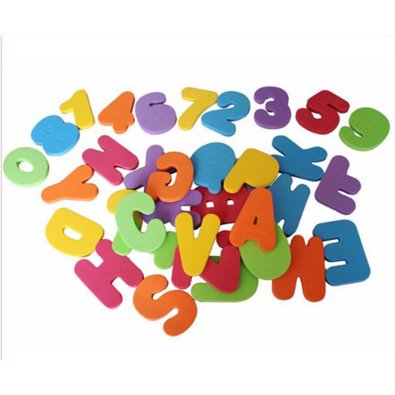 Изображение товара: 36 шт./компл. алфавитно-цифровые буквы для ванны головоломки EVA Детские игрушки Новые Ранние развивающие детские Игрушки для ванны забавные игрушки