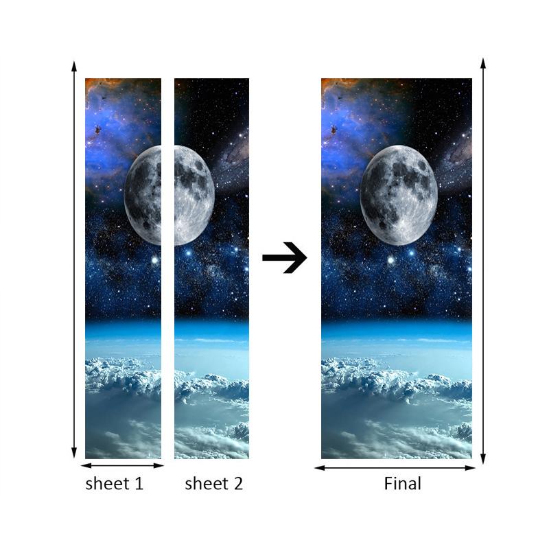 Изображение товара: ПВХ водостойкая самоклеящаяся дверная Наклейка 3D космическое звездное небо Фото Фреска обои для гостиной дверь наклейка домашняя настенная живопись