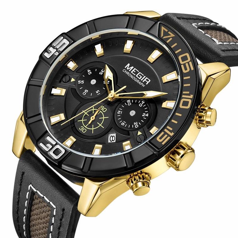 Изображение товара: , Армейские военные спортивные аналоговые кварцевые наручные часы MEGIR с датой, модные мужские часы из нержавеющей стали, мужские повседневные наручные часы