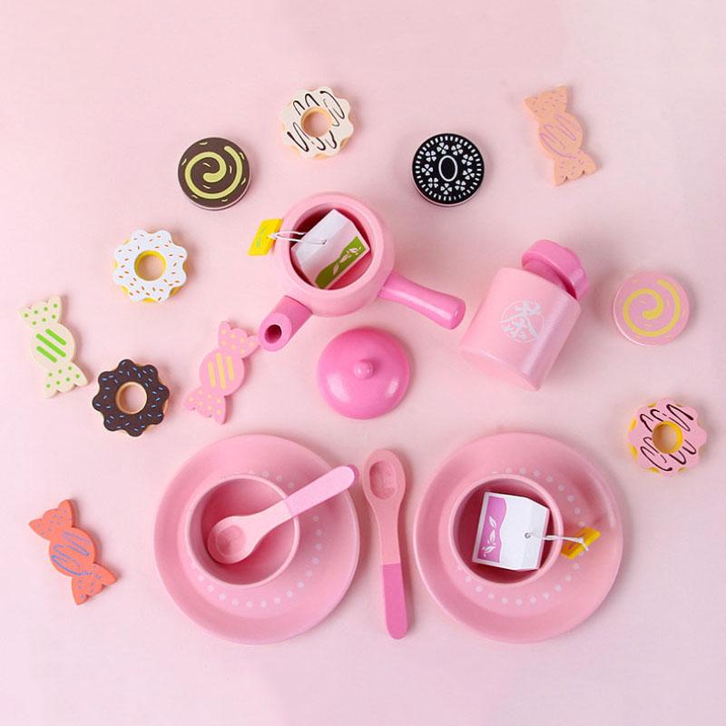 Изображение товара: Деревянный Детский кухонный имитирующий послеобеденный чай, большой горшок, чайный набор для девочки, кухонный игровой домик, игрушечный набор, игрушки для девочек, подарки