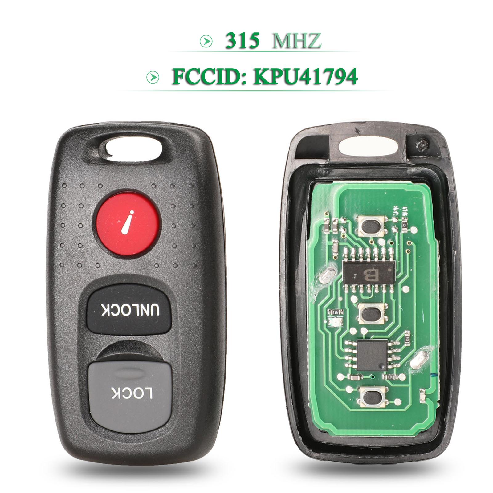 Изображение товара: Ключи ключи 10 шт. для MAZDA 3 6 MPV Protege FOB 3 кнопки 315 МГц умный пульт дистанционного управления автомобильный ключ ремкомплектация FCC: KPU41794