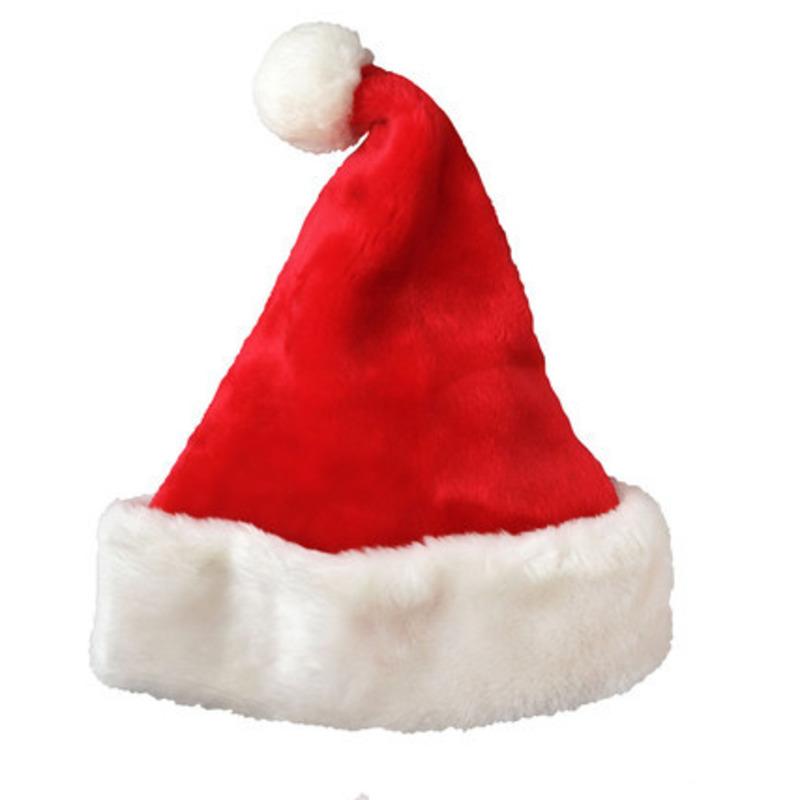 Изображение товара: Новогодняя плотная плюшевая шапка для взрослых, рождественские украшения, украшения, шапки Санта-Клауса, шапка для вечеринки, реквизит для вечеринки, теплая зимняя