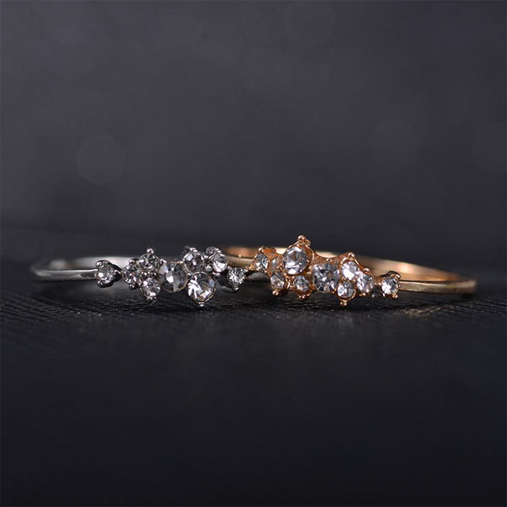 Изображение товара: Модные кольца золотого и серебряного цвета, женские Стразы, кольца, женские обручальные кольца, обручальные кольца, ювелирные изделия, аксессуары для подарка девушке