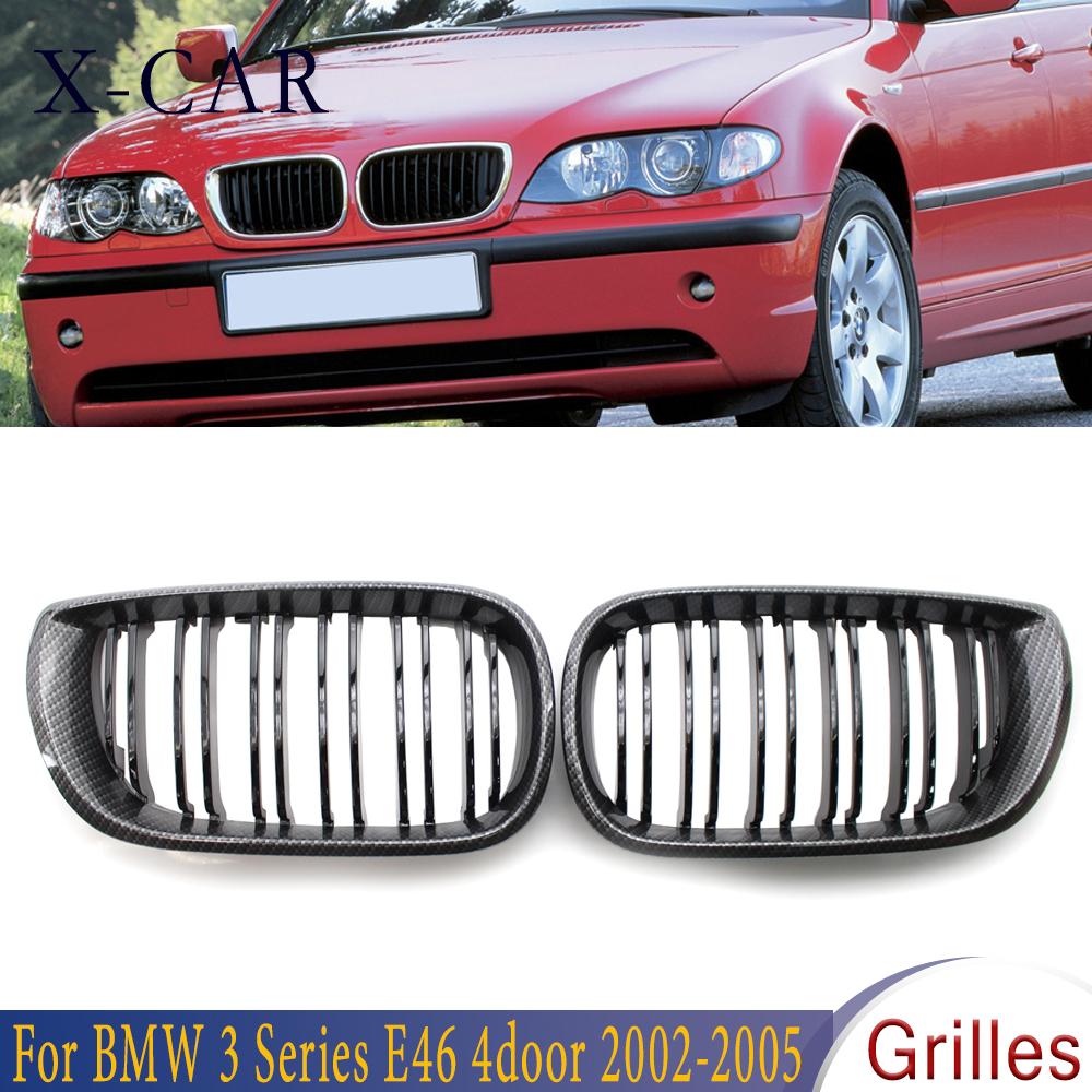 Изображение товара: X-CAR 2 шт. Передняя решетка для радиатора из углеродного волокна, Двойные Передние решетки для BMW 3 серии E46 4 двери 2002-2005 51132158542