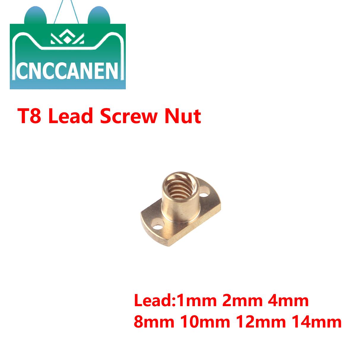Изображение товара: Медная гайка с фланцем T8 Nut H для свинцового винта T8, шаг 2 мм, свинцовый 2 мм, 4 мм, 8 мм, 12 мм для трапециевидного винта T8, детали для 3D-принтера