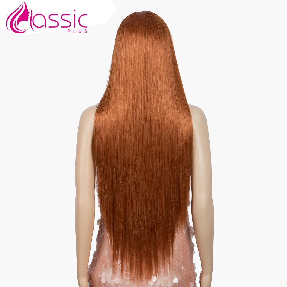 Изображение товара: Парик для чернокожих женщин длинный прямой синтетический парик с челкой натуральный оранжевый черный парик Термостойкое волокно классический парик для косплея