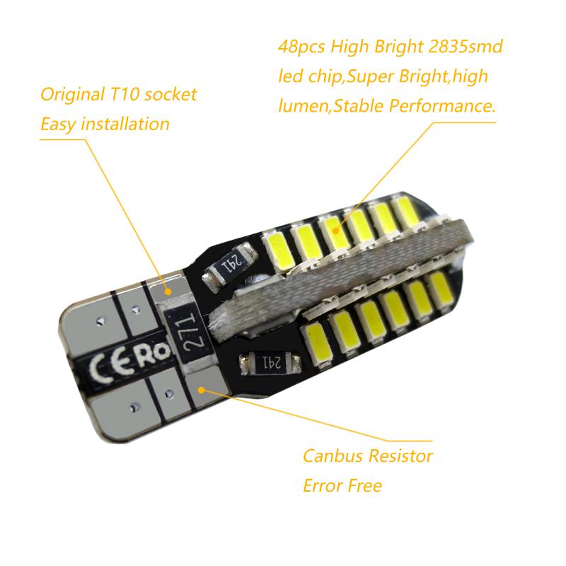 Изображение товара: 4x T10 W5W Canbus светодиодный светильник автомобильные приборные панели лампы клиновидные лампы 194 168 габаритные огни освещение номерного знака габаритные огни