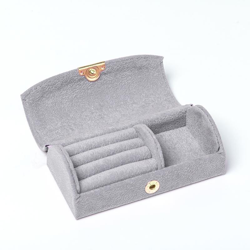 Изображение товара: New Female Velet Gray Ring Earring Display Packaging Gift Box With Metal Button 3 Colors For Women Jewellery Pendent Holder Show