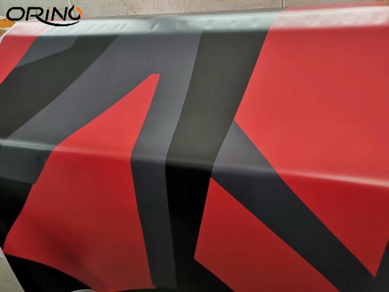 Изображение товара: Красный черный большой Камуфляжный Виниловая пленка для отделки автомобиля с пузырьками воздуха гонорар Стайлинг автомобиля оберточная фольга
