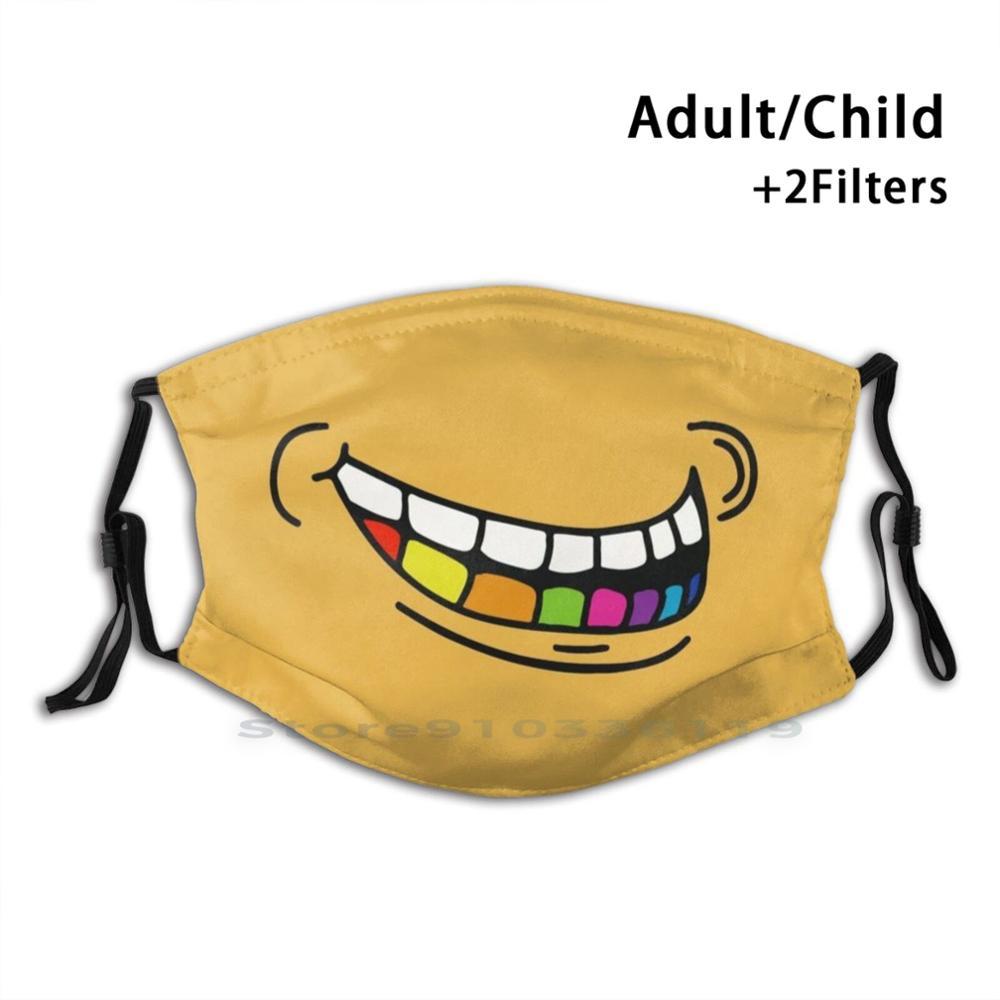 Изображение товара: Многоразовая маска для лица с принтом «Тролль» Pm2.5, светофильтр, маска для лица, детская маска для лица с принтом «Тролль», улыбка, цвет, яркий, простой, Забавный