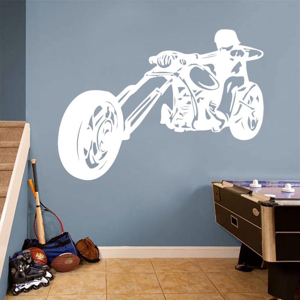 Изображение товара: Крутые виниловые наклейки на стену в стиле мотоцикла Harley, декор для спальни, детской комнаты, съемные настенные наклейки CX568
