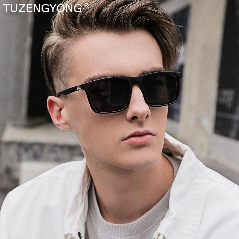 Изображение товара: TUZENGYONG BRAND NEW Square Sunglasses Men Polarized Sun Glasses TR90 frame Women Fashion UV400 Driving Eyewear