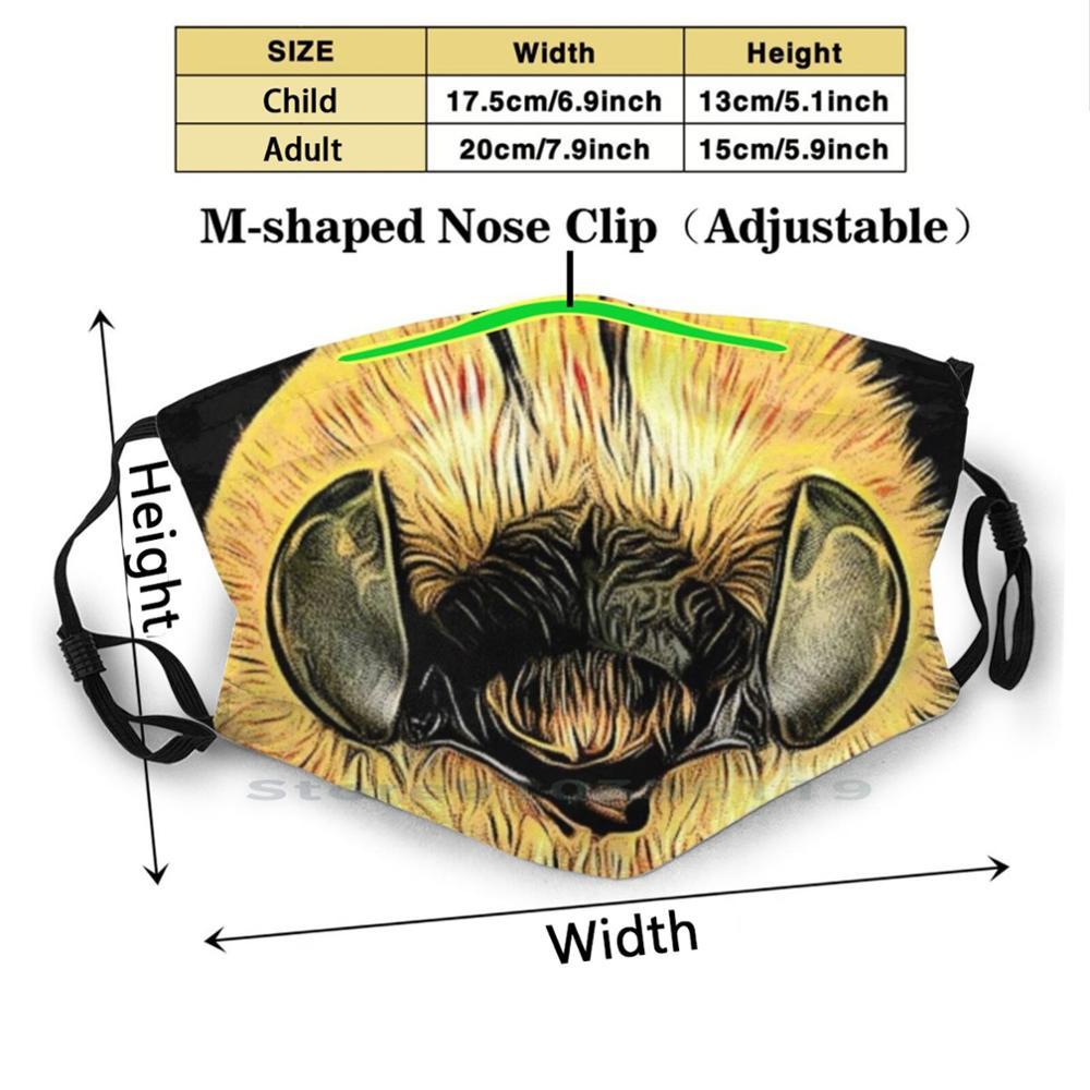 Изображение товара: Шмель глаз рот дизайн Пылезащитный фильтр смываемая маска для лица дети животные глаза крупным планом милые животные любимые животные смешные