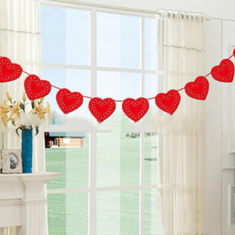 Изображение товара: 3 м овсянка футболки красного цвета с сердцем и надписью «Love» с изображением флага для Свадебные украшения вечерние гирлянда Свадебная вечеринка вечерние баннер