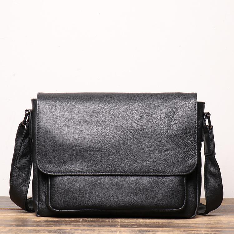 Изображение товара: Портфель мужской из воловьей кожи, сумка-тоут на плечо в винтажном стиле, повседневный саквояж в деловом стиле, чемоданчик для путешествий/ноутбука