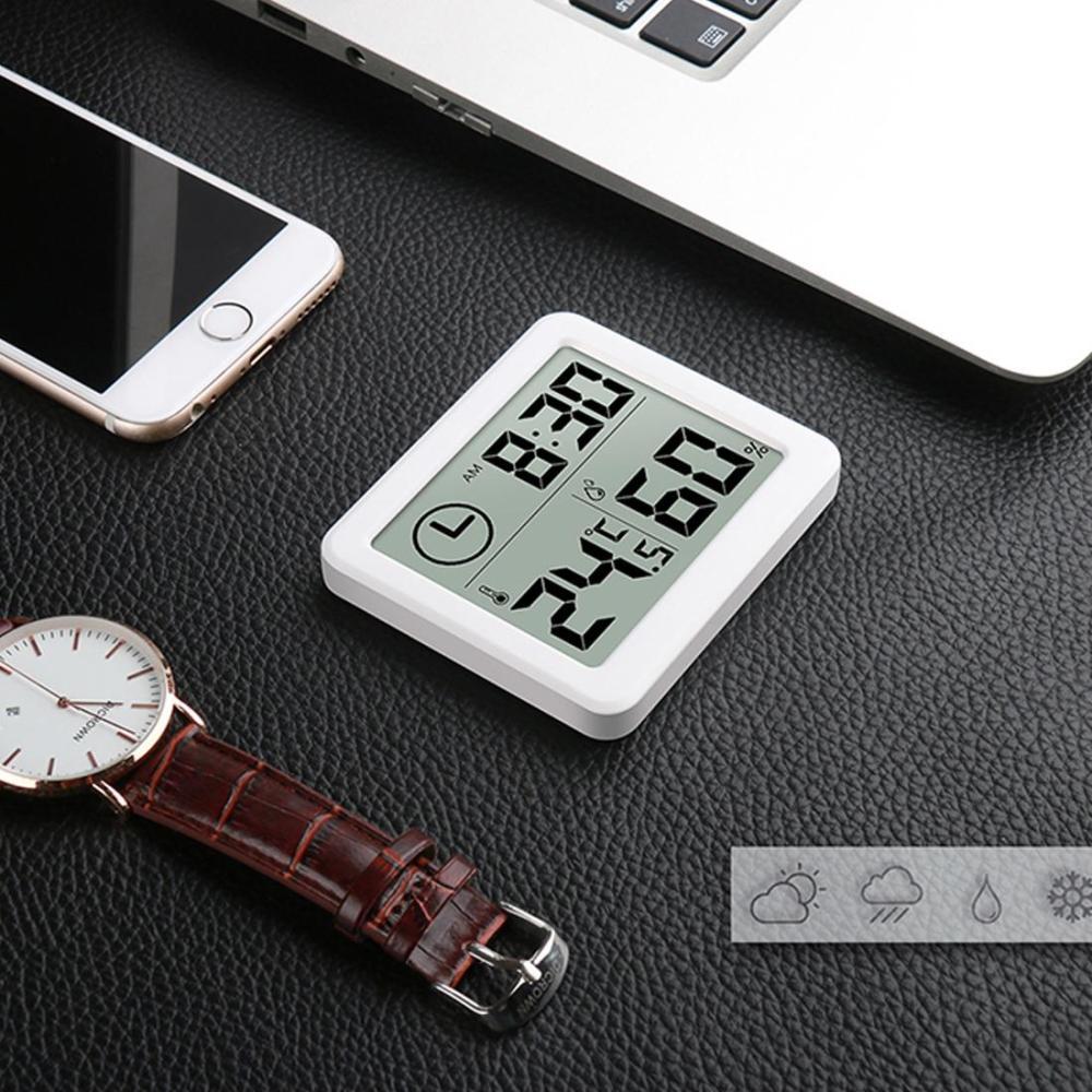 Изображение товара: Домашний многофункциональный автоматический электронный цифровой термометр и гигрометр, бытовой умный ультратонкий минималистичный термометр с экраном 3,2 дюйма