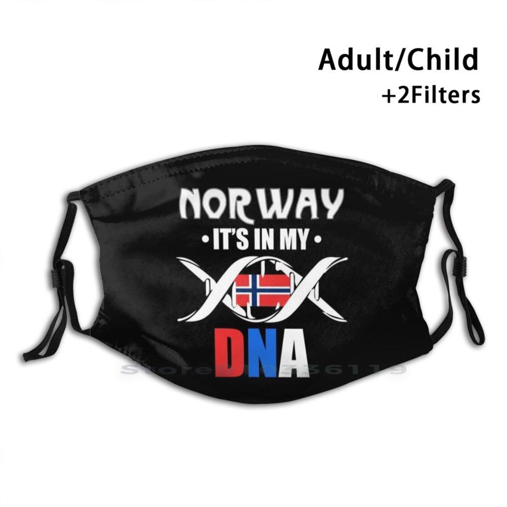 Изображение товара: Его в моей ДНК коллекции дизайна анти-Пылезащитный фильтр смываемая маска для лица дети Европа Норвегия патриотизм любовь моя страна ДНК норвежский