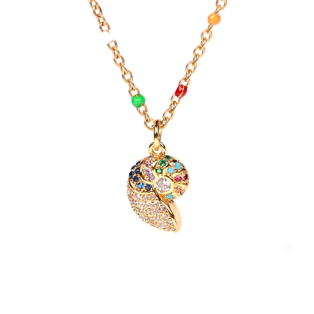 Изображение товара: Яркое женское ожерелье с подвеской EYIKA, модное ожерелье с круглым кулоном с бусинами и злым сердцем, очаровательное женское ювелирное изделие