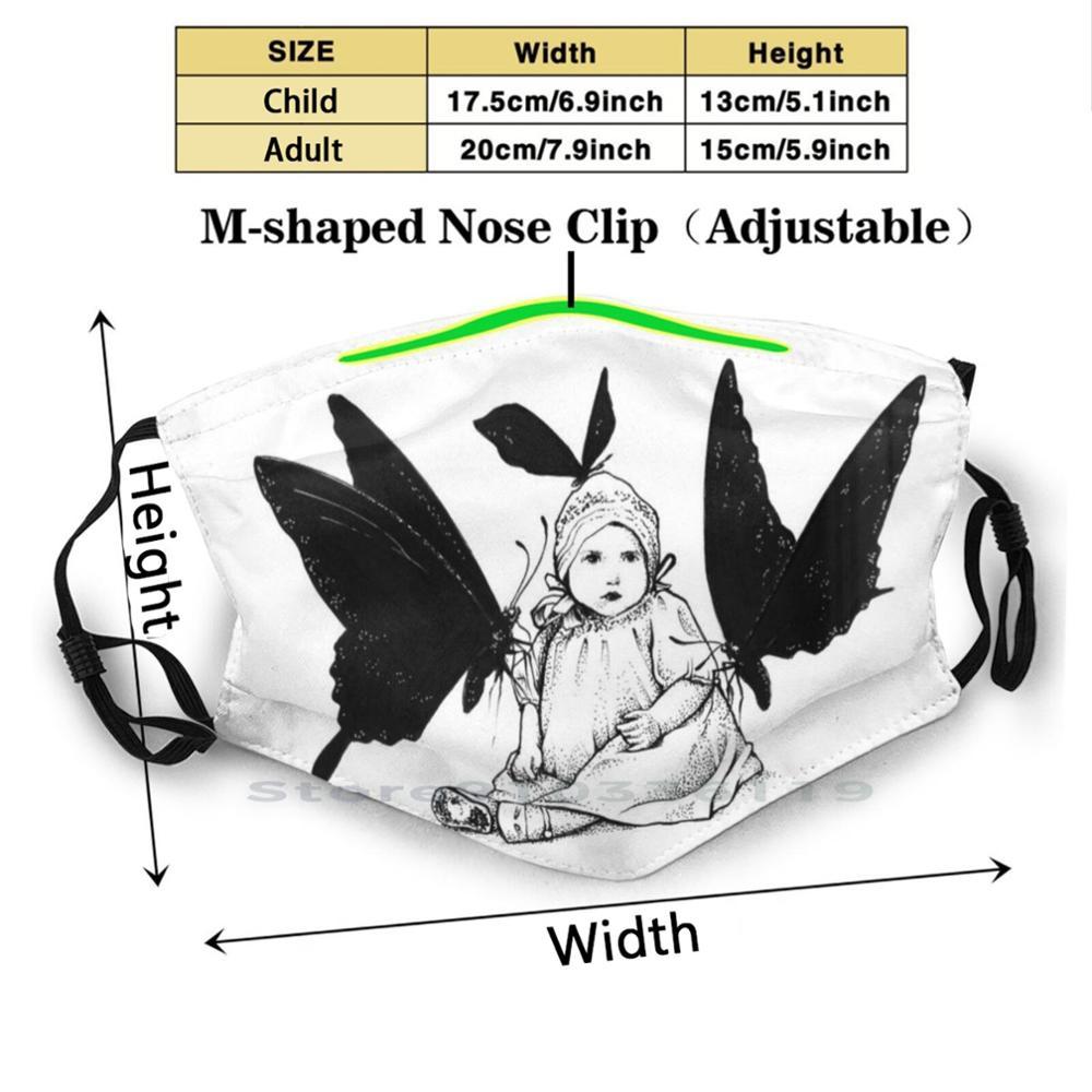 Изображение товара: Emma/Детская моющаяся забавная маска для лица с фильтром бабочки для девочек