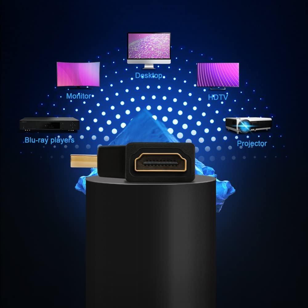 Изображение товара: Для смартфонов HDMI, 90 градусов, правый/левый угол, преобразователь HDMI в HDMI, 4K 3D 1,4, удлинитель HDMI для Roku, PS3, PS4