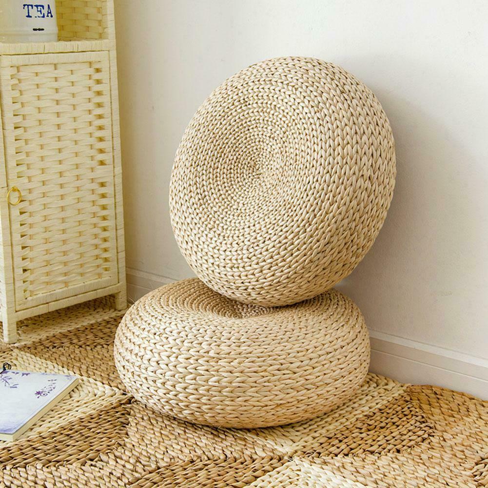 Изображение товара: Натуральная соломенная круглая оттоманка татами Подушка напольный стул подушка йога медитация круглый Японский сидячий коврик
