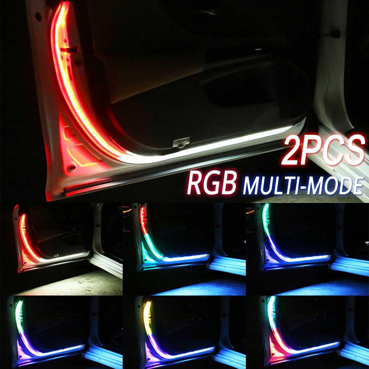 Изображение товара: Светодиодные Сигнальные огни RGB, 2 шт., 7 цветов, водонепроницаемые, 120 см, 144 светодиодный светодиодная мигающая лента, приветственный декор для дверей, защита от столкновения сзади