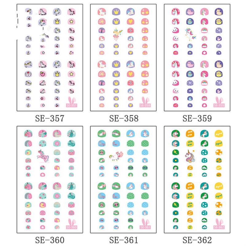 Изображение товара: 120*75 мм, детские наклейки для ногтей, все наклейки, оригинальный мультяшный единорог, наклейки для ногтей, милые наклейки для ногтей для мальчиков и девочек