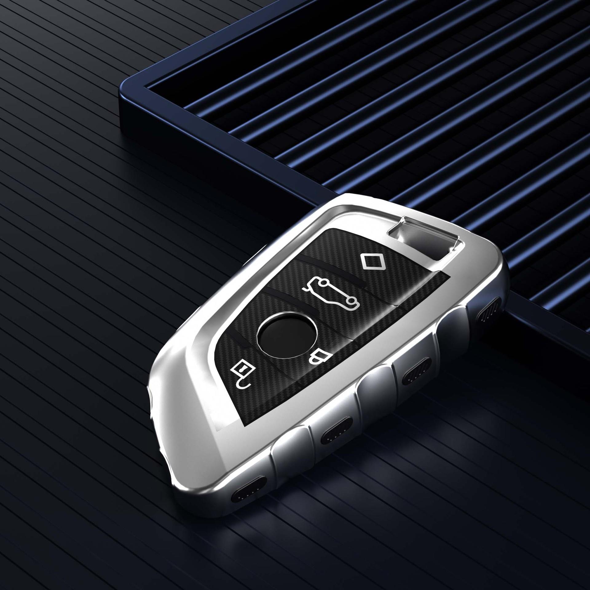 Изображение товара: Из углеродистого волокна с полным покрытием ТПУ Автомобильный Дистанционный ключ чехол в виде ракушки для BMW F10 X5 F15 X6 F16 G30 G11 G48 G39 X1 X3 на возраст 1, 2, 5 7 серия E53 E70 E39