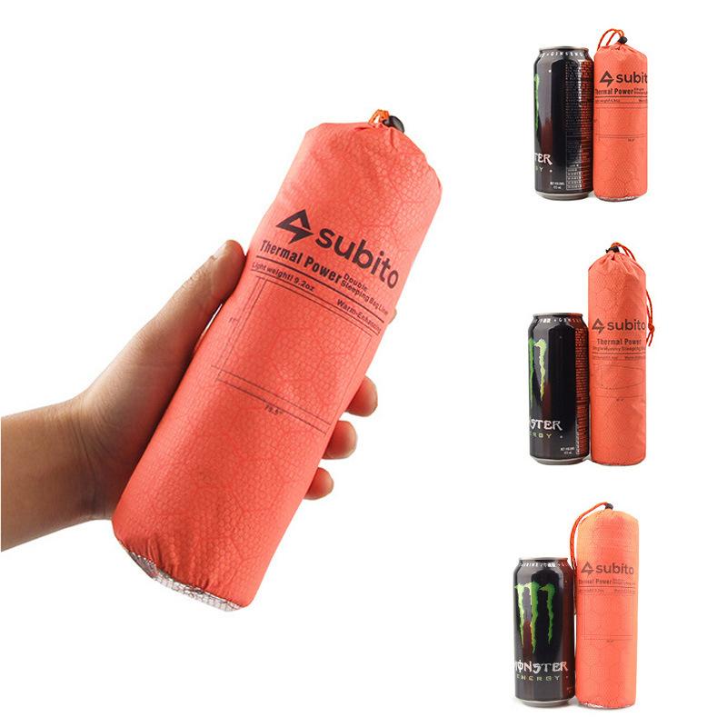 Изображение товара: Сверхлегкий аварийный спальный мешок для выживания, спальные мешки для первой помощи для кемпинга на открытом воздухе, согревающий спальный мешок, Водонепроницаемый аварийный мешок