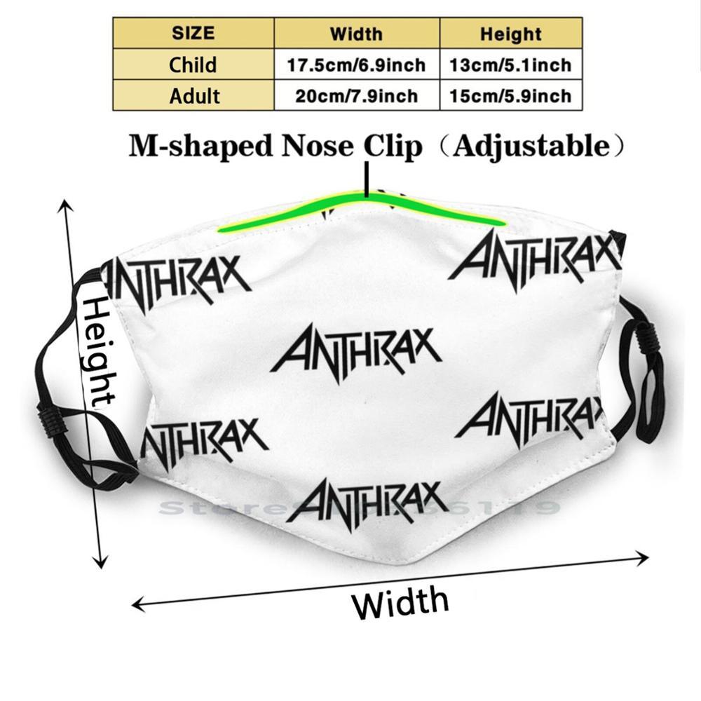 Изображение товара: Многоразовая маска для лица с принтом сибирской язвы Pm2.5, детская маска для лица с фильтром, металлическая музыкальная группа, хэви-метал Pantera Black Thrash Metal Death